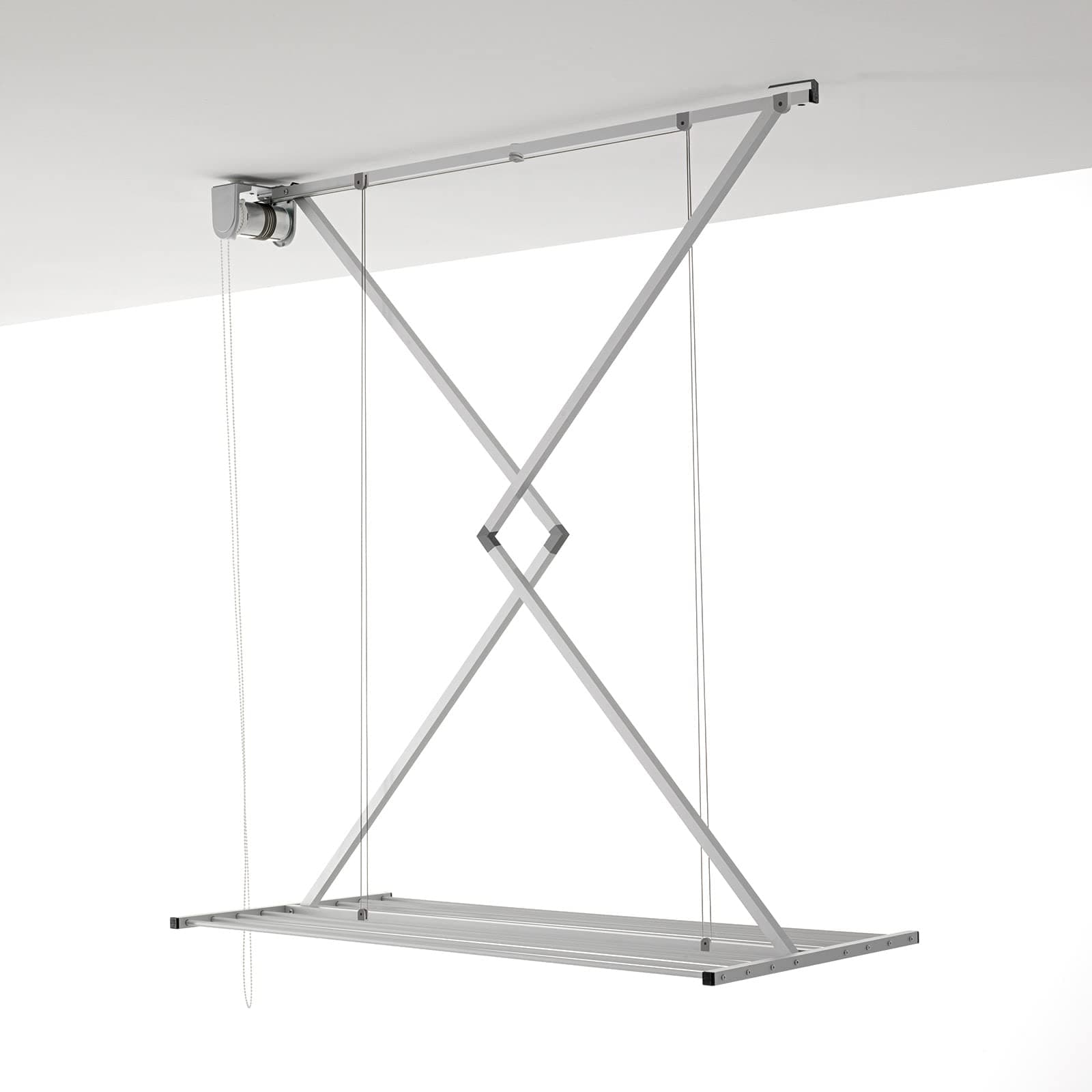 Mini, Ceiling Mounted Clothes Drying Rack with Pulley, Vertical Folding Laundry Clothes Airer, extensible Drying Rack for Indoors and Outdoors