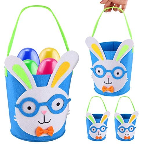Satkago Easter Basket,4pcs Cute Bunny Rabbit Easter Baskets to Hold Easter Eggs Easter Candy Easter Gifts Easter Basket Stuffers Easter Toys