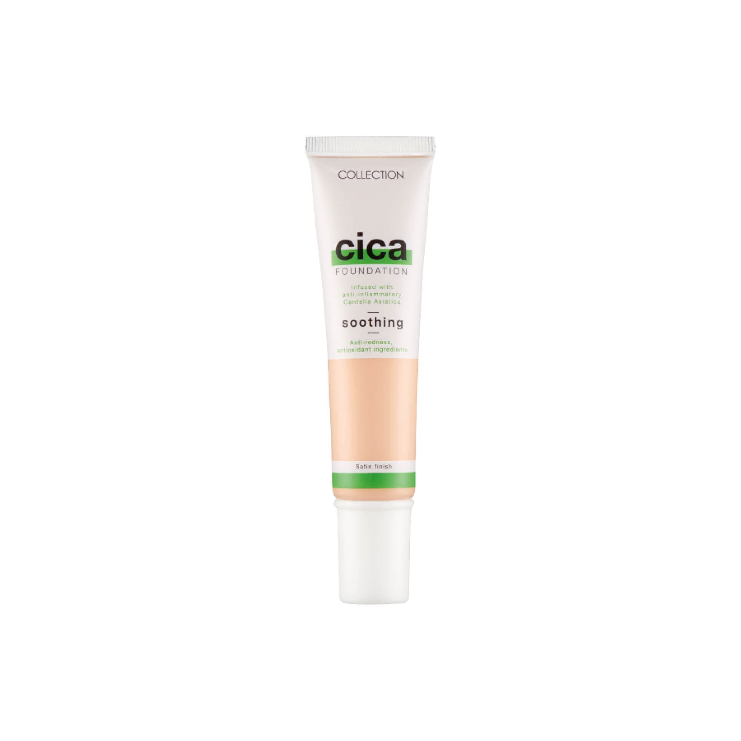 Collection Cosmetics Hydrating Medium Coverage Cica Foundation Infused with Anti-Redness, Vegan Foundation, 30ml, Ivory[Amazon-developed Certification] Compact by Design