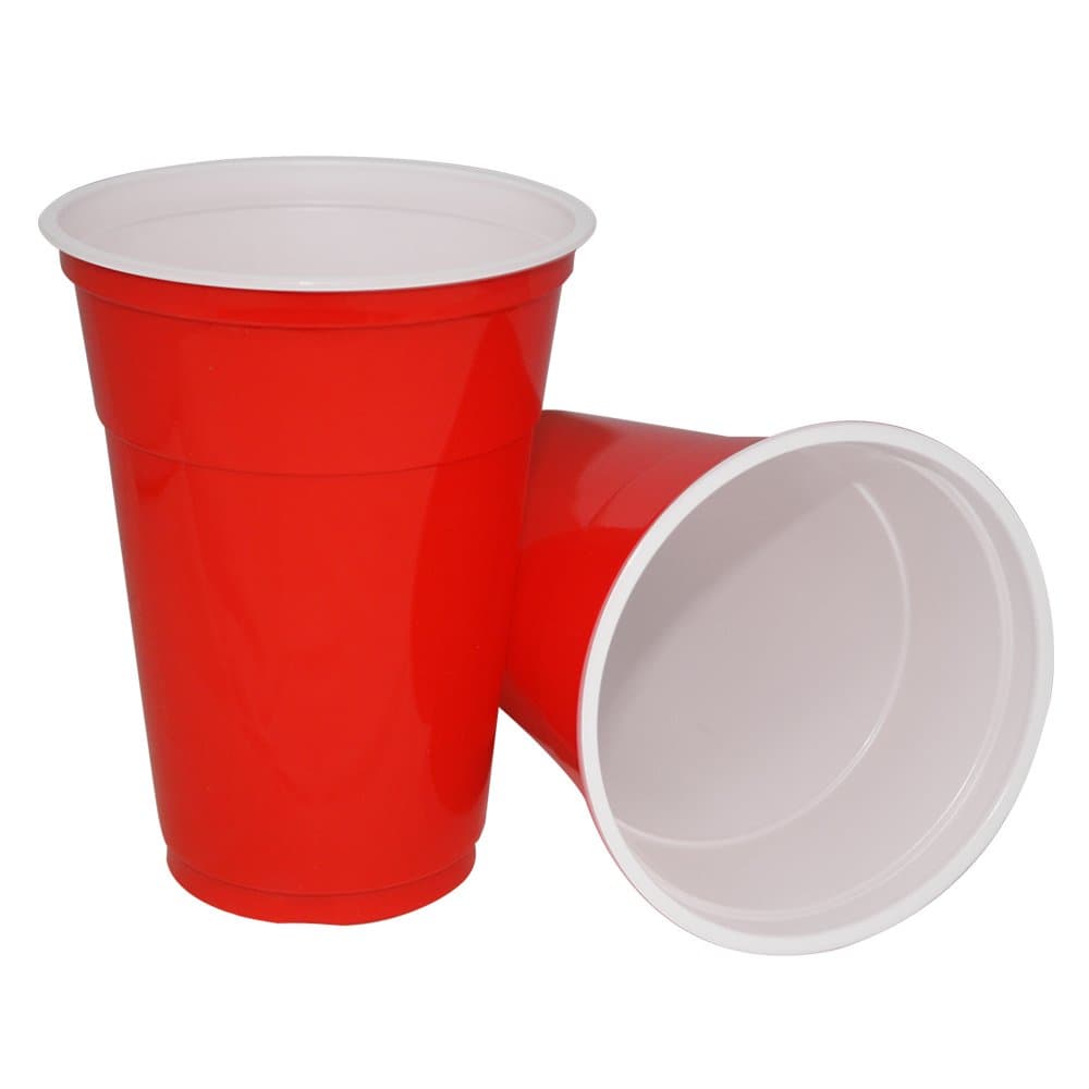 Ruby Apple Red American Party Cups - 16oz (455ml) - Disposable Party Cups - Packs of 50 or 100 (100)