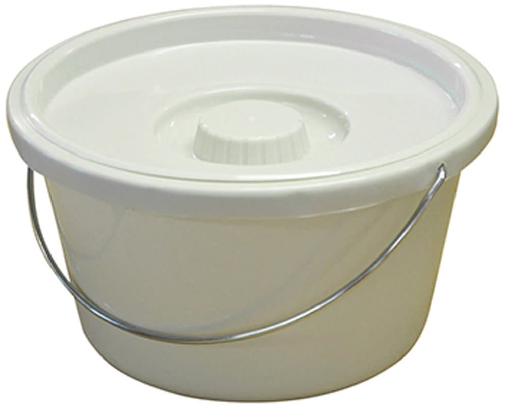 Aidapt 7 5L Commode Bucket with Lid and Wire Handle