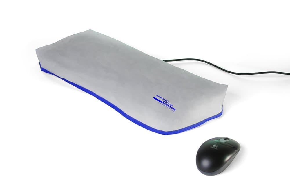 Keyboard Dust Cover, Covers Large Size PC Keyboards, Silky Smooth Antistatic Vinyl, Translucent Coconut Cream Color with Blue Trim, (20W x2H x9D)