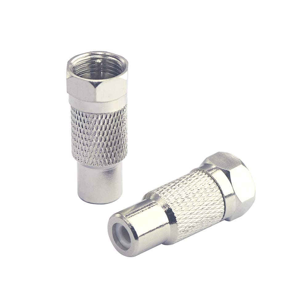 2 Pack Atari Adapter, Phono RCA Female to F Type Male RF Connector Coaxial Adapter for Atari 2600/ 7800 Sega/ Coleco/ Commodore Game System