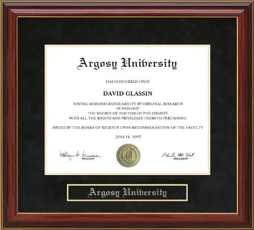 Argosy University Mahogany Diploma Frame