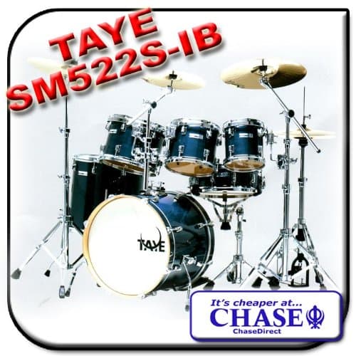 Taye Studio Maple Stage 5 Piece Drum Kit Indigo Blue 22" Bass