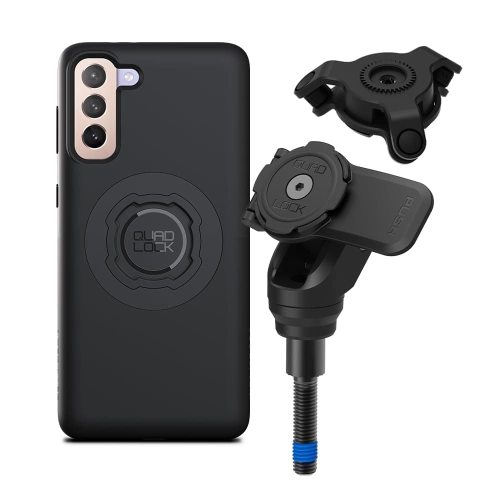 Quad Lock Handlebar Clamp PRO Motorcycle Phone Mount with Vibration Dampener and MAG Phone Case for Galaxy S21+