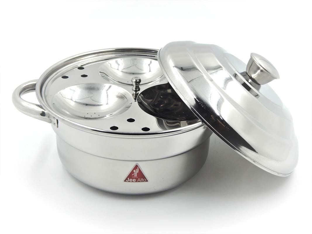 Stainless Steel Idli Pot Compact Breakfast Idly Maker, Induction and Gas Stove Compatible Steamer Idli Cooker (6 Idly, Silver)