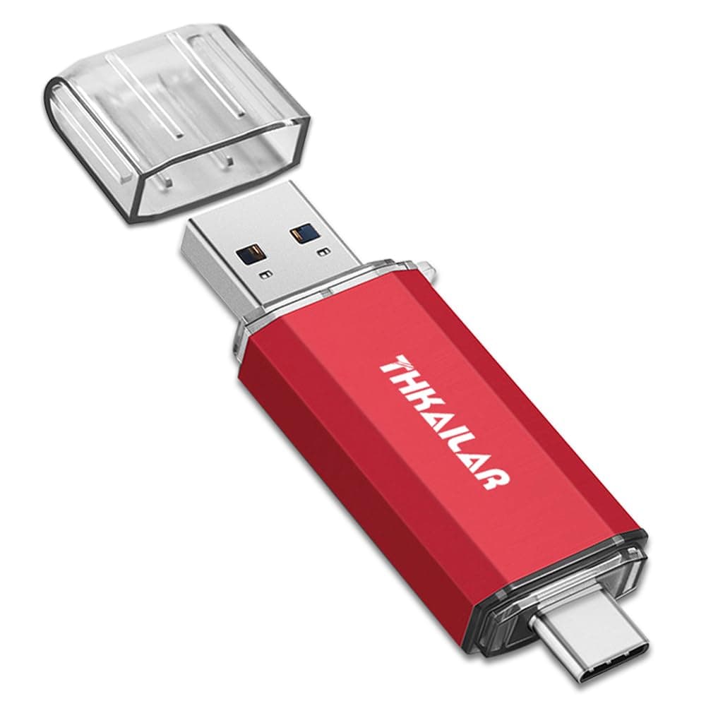Thkailar 1TB USB C Flash Drive for MacBook and Android Phones,Thumb Drive with USB A and USB C for PC,Laptop,Portable External Storage for Pictures,Videos and Music
