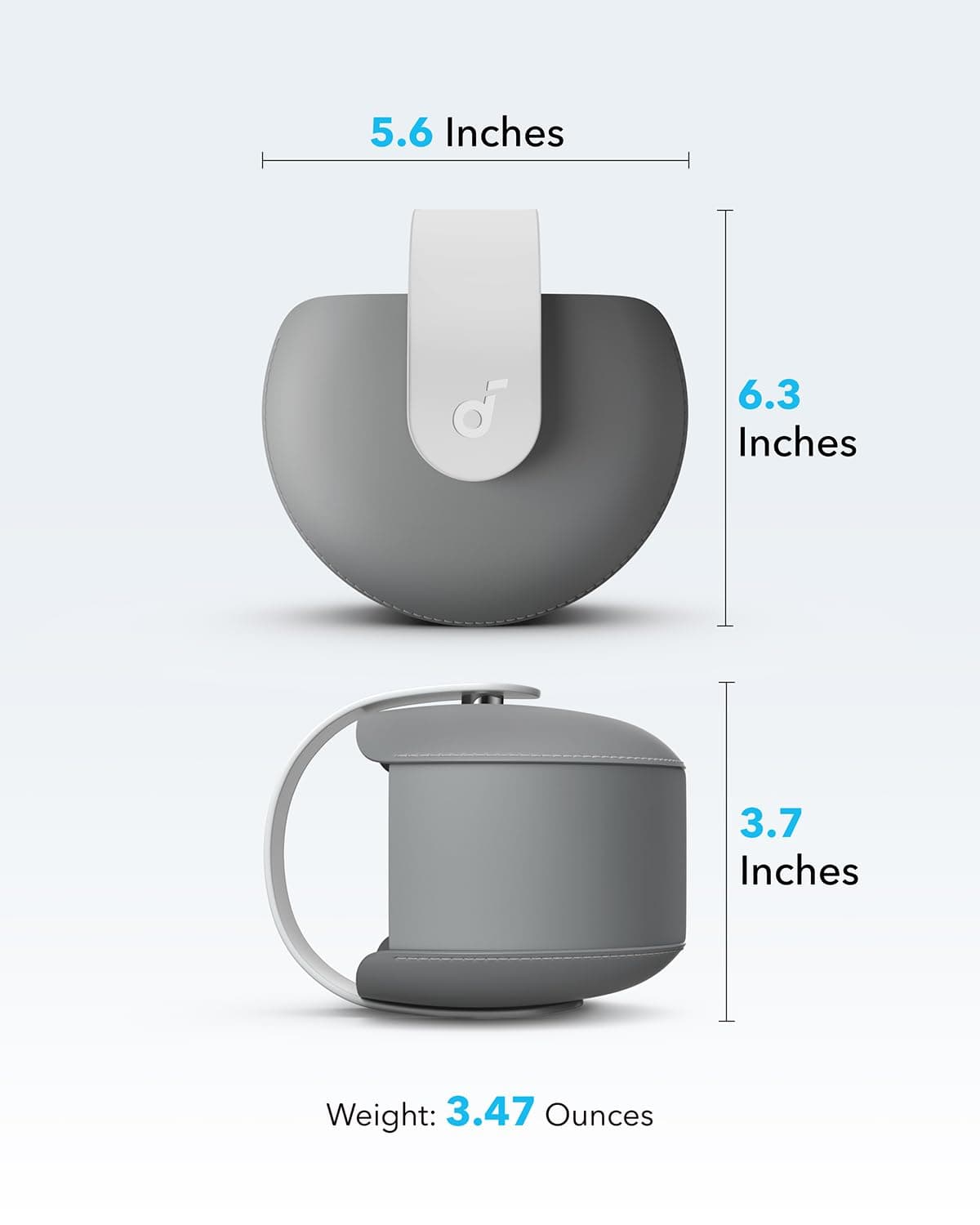 Soundcore Space One Pro Travel Case by Anker, Soft Protective Shell, Magnetic Metal Button, Lightweight and Easy to Carry, Gray Color