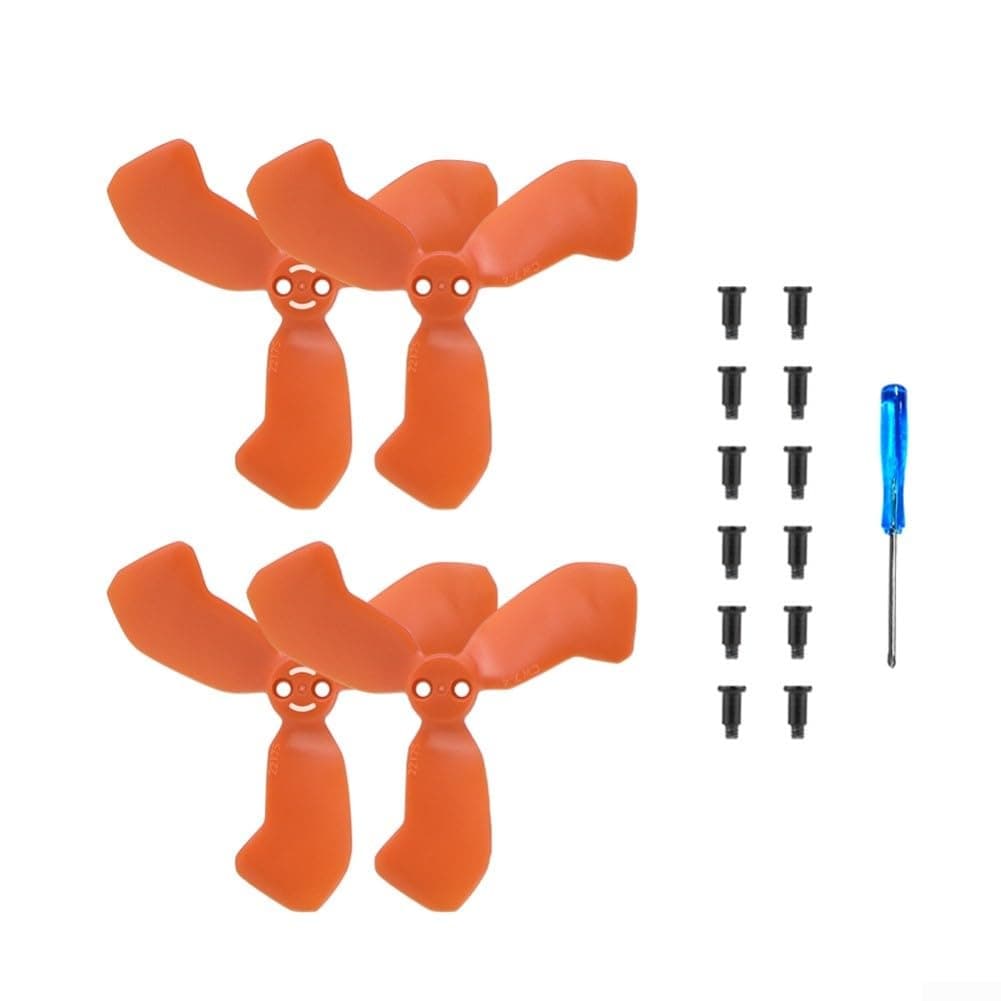 4-Pack for DJI NEO 2 Replacement Paddle Blades - Low Noise Propellers with Wing Guards (Black, Orange, Blue, Red)(orange)