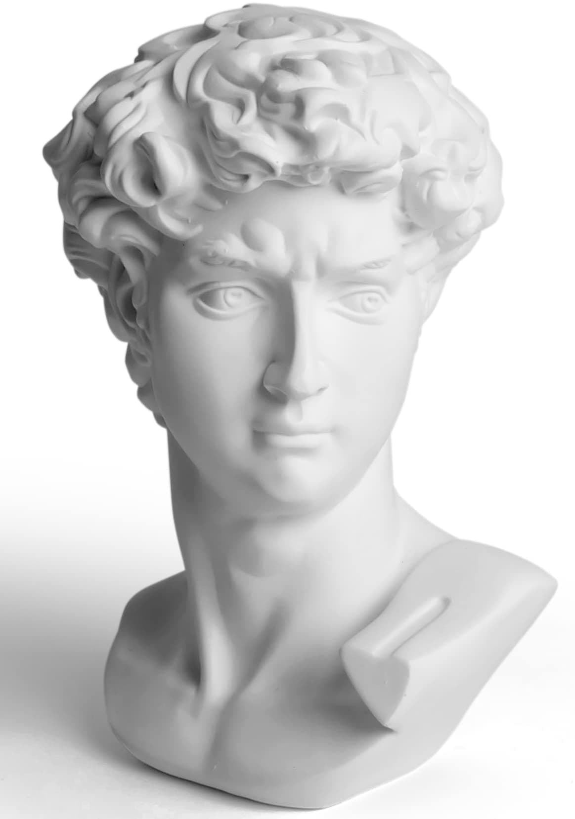 Garwor David Statue Head Sculptures 6" Michelangelo David Bust Figurine Classic Greek Roman Bust Home Decor Office Decor