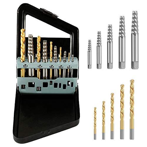 10PCS Screw Extractor and Left Hand Cobalt Drill Bit Set, Damaged Screw Remover Drill Extractor Combination Set