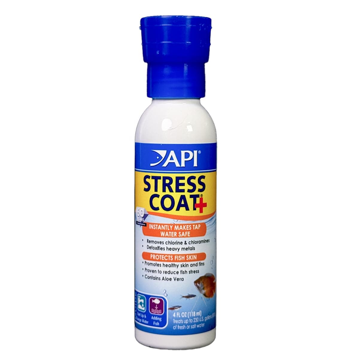 API STRESS COAT Aquarium Water Conditioner 4-Ounce Bottle (85B)