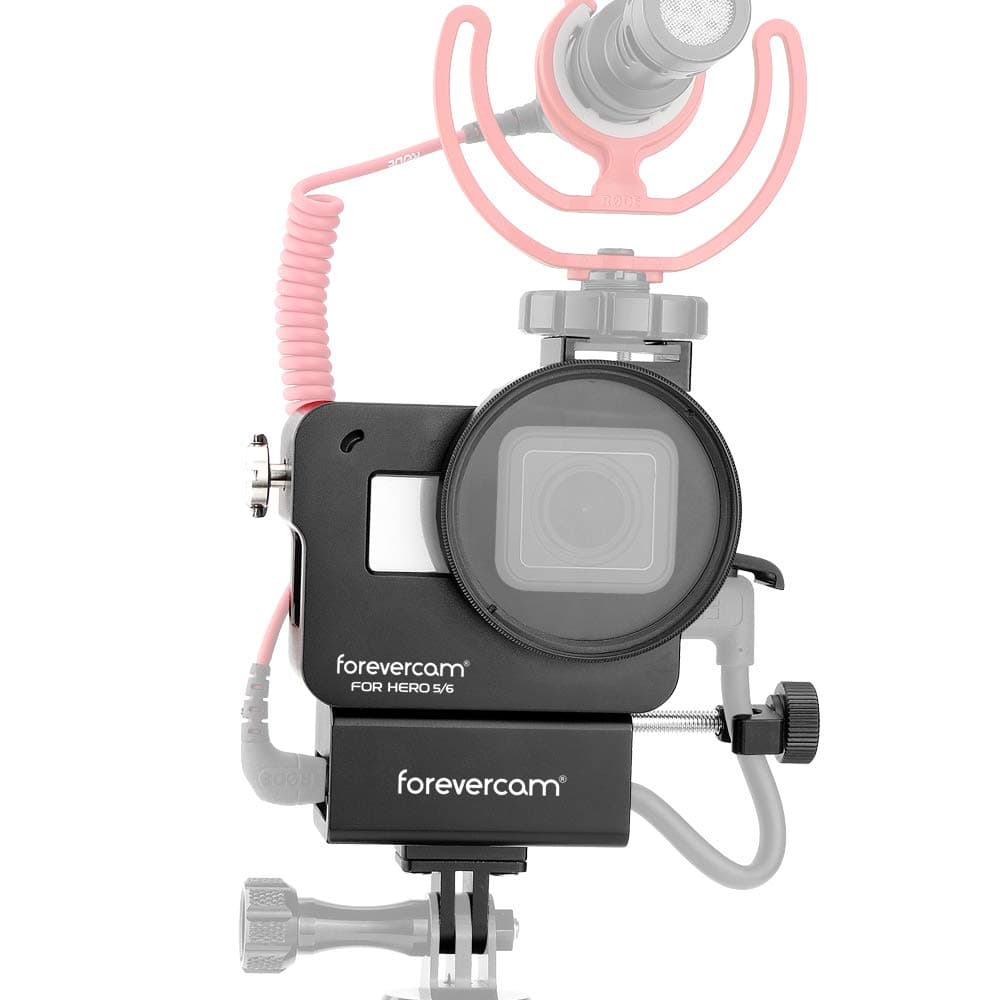 Compatible Gopro mic Adapter-Aluminium Housing Case Protective Frame V2 Multifunctional Vlogging Case Compatible Gopro Hero 7Black 6 5 Action Camera