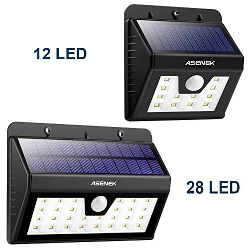 ASENEK Outdoor Solar Motion Sensor Light SSL001 (2017 Waterproof Wireless Wall Light Night Lights for Patio Deck Yard Garden, Super Bright, Heavy-Duty 100% Waterproof, 2-Year Warranty