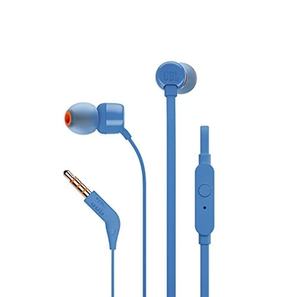 JBL T110 Wired Universal In-Ear Headphone with Remote Control and Microphone - Blue