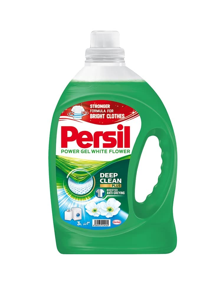 Power Gel Liquid Laundry Detergent, With Deep Clean Technology, White Flower,3L