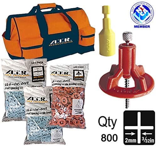 ATR Tile Leveling Alignment System Pro Kit 2mm Cross Walls & Floors Spacers Incloude ATR Tool Bag (Pro 800)