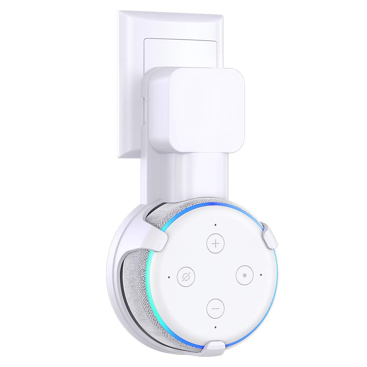 Matone Outlet Wall Mount Holder for 3rd Generation & Mi AI, A Space-Saving Solution for Your Smart Home Speakers, Clever Accessories with Cord Arrangement Hide Messy Wires - White