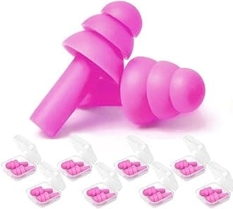 Ear Plugs for Sleeping, 8 Pairs Noise Canceling Soft Reusable Silicone Earplugs Waterproof Noise Reduction Earplugs for Sleeping, Swimming, Snoring, Concerts, Work, Noisy Places