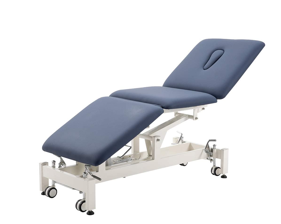 Electric Treatment Table Hi-Lo Adjustable,3-Section Physical Therapy Table, Ultra Comfortable Foot Control for Massage and Acupuncture (Blue)