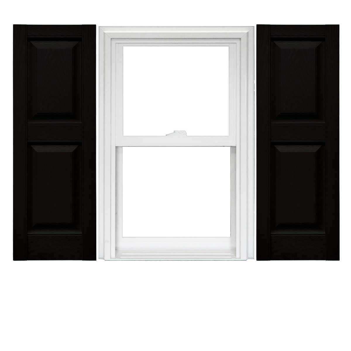 Raised Panel Vinyl Shutters (1 Pair) - 14.75 x 59 002 Black