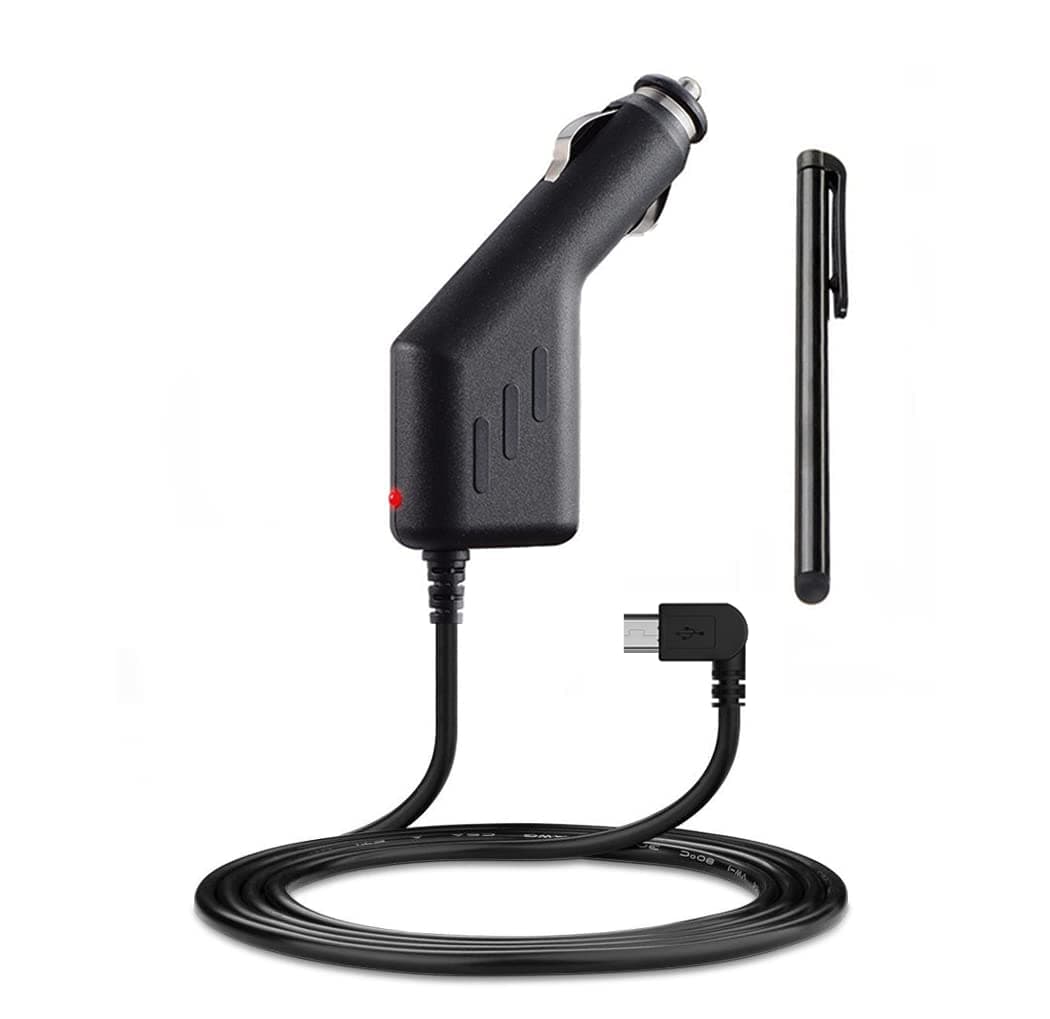 Ramtech DC 12V 2A Universal Car Charger Power Adapter Cable Cord for GPS + Bonus Stylus Pen, Compatible with Garmin Nuvi 50 50LM 52 52LM 54 54LM 55 55LM 56 56LM 56LMT 57 57LM 57LM 58 58LM 58LM, CHMNA