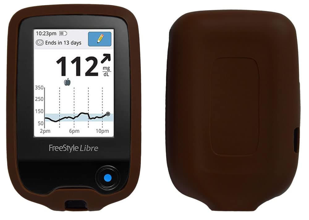 Premium Silicone Case for Freestyle Libre/Freestyle Libre 2 (Continuous Glucose Monitor) (Brown)