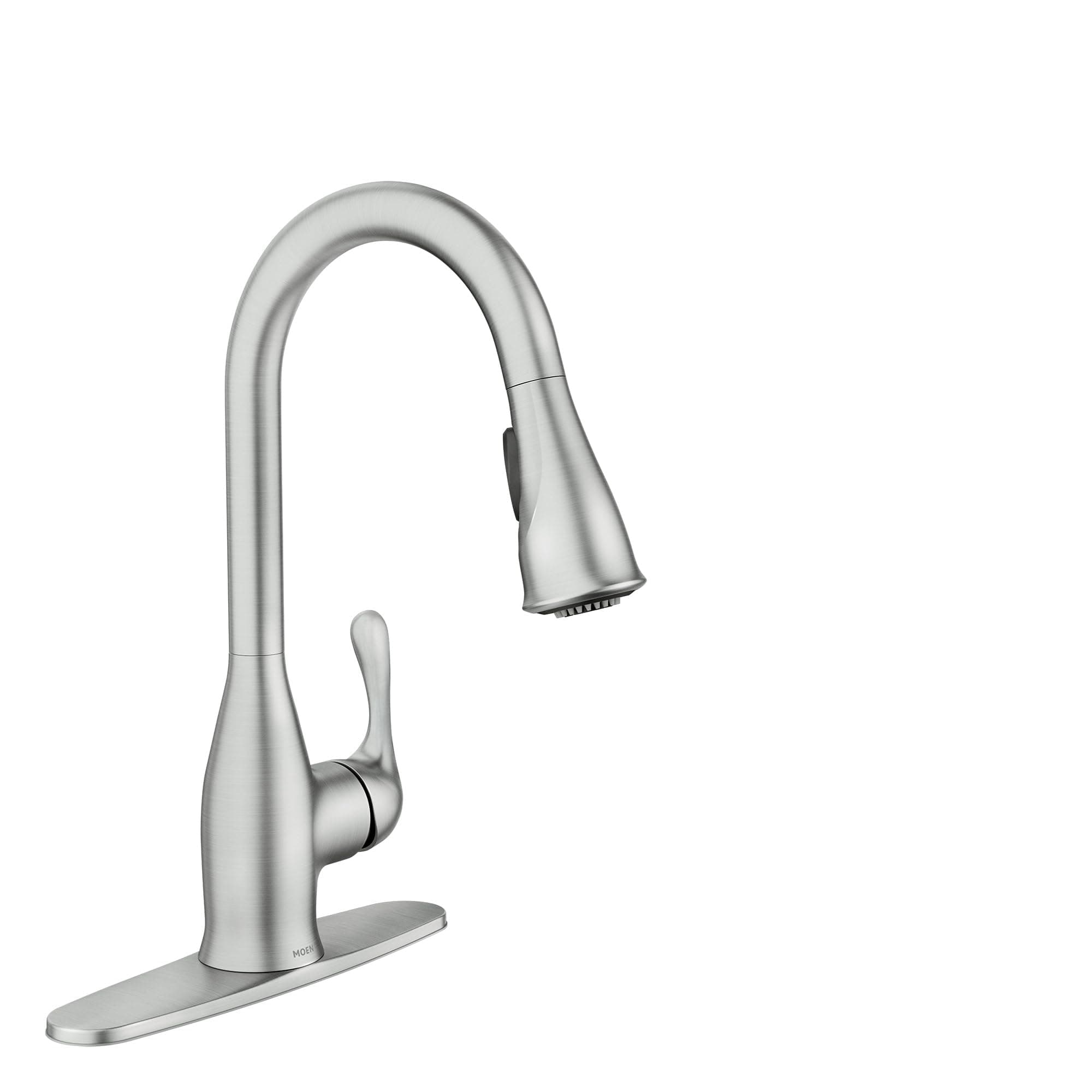 Kaden Spot Resist Stainless One-Handle Transitional Kitchen Pulldown Faucet with Reflex and Power Clean Spray Technology, 87966SRS
