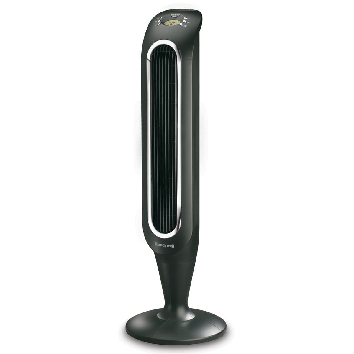 Honeywell HYF048 Fresh Breeze Tower Fan with Remote Control and Programmable Thermostat, Timer Shut-Off Function & Dust Filter, Black