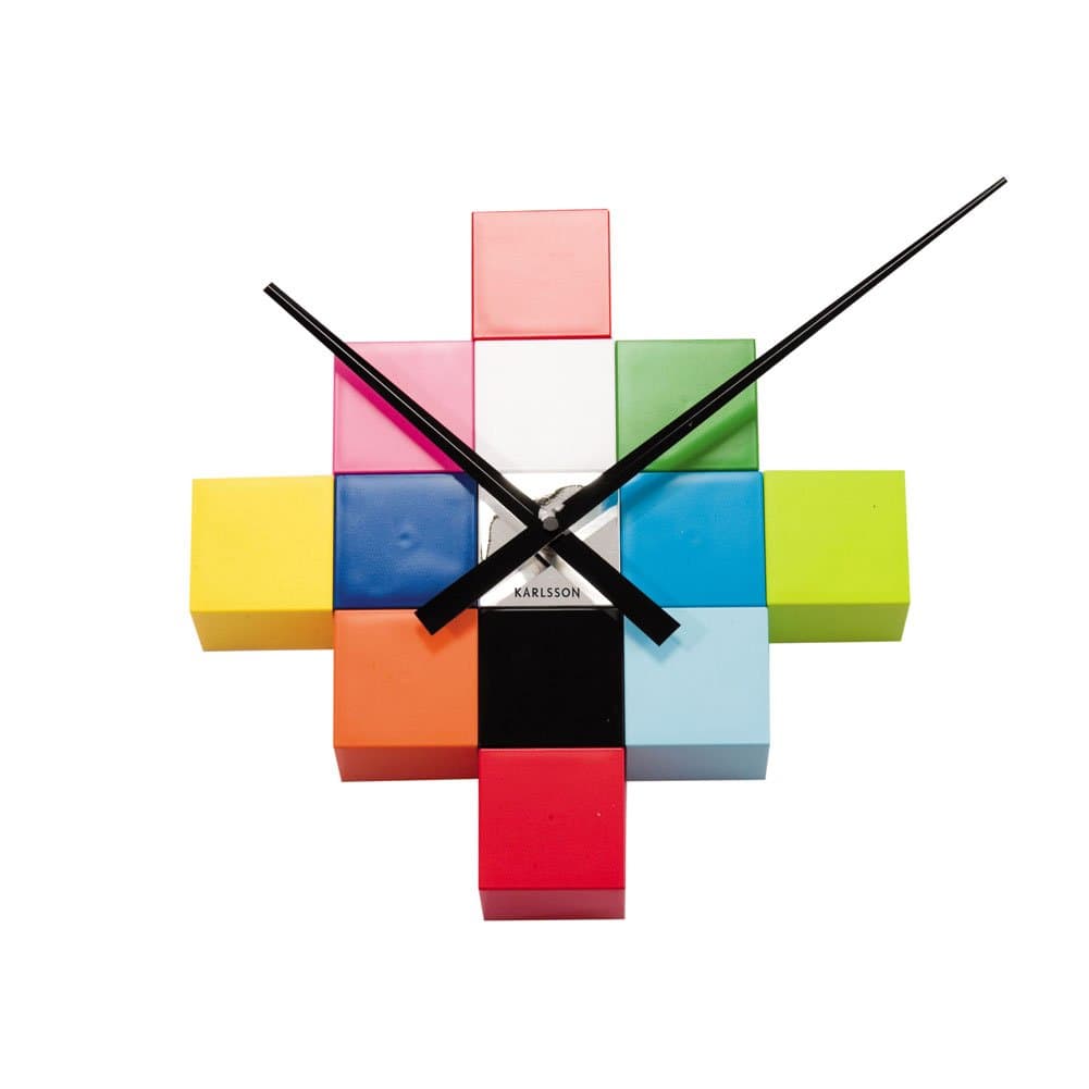 Present Time Karlsson Do It Yourself Cubic Wall Clock, Multicolour