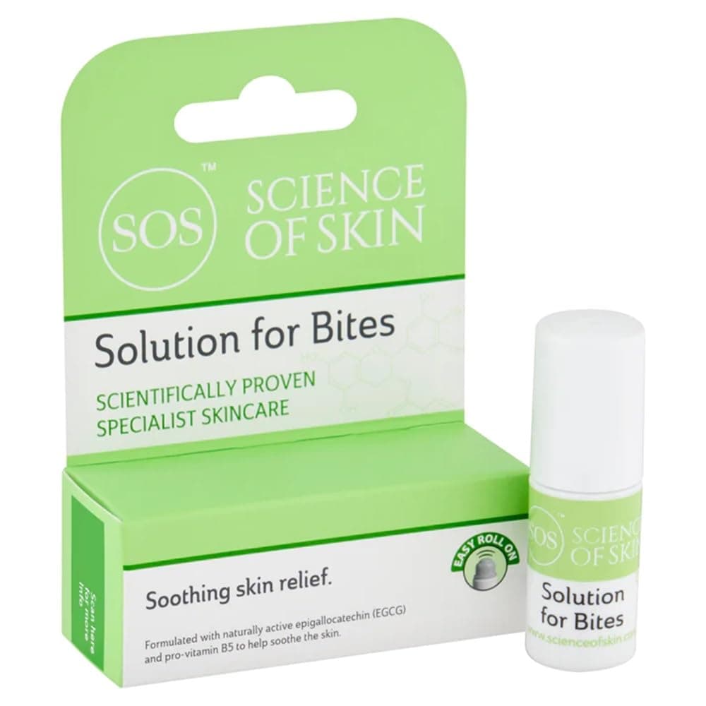 SOS Science of Skin Solution for Bites - Roll On After Bite Relief for Stings, Bites, Itching - Helps to Soothe and Calm Irritated