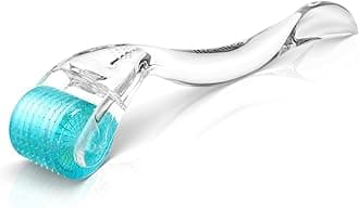 INCELLICE Derma Roller 1mm, 200 Real Individual Needles, Microneedling Roller for Hair Beard Growth, Titanium Micro Needling Roller for Face Body Scalp Men and Women