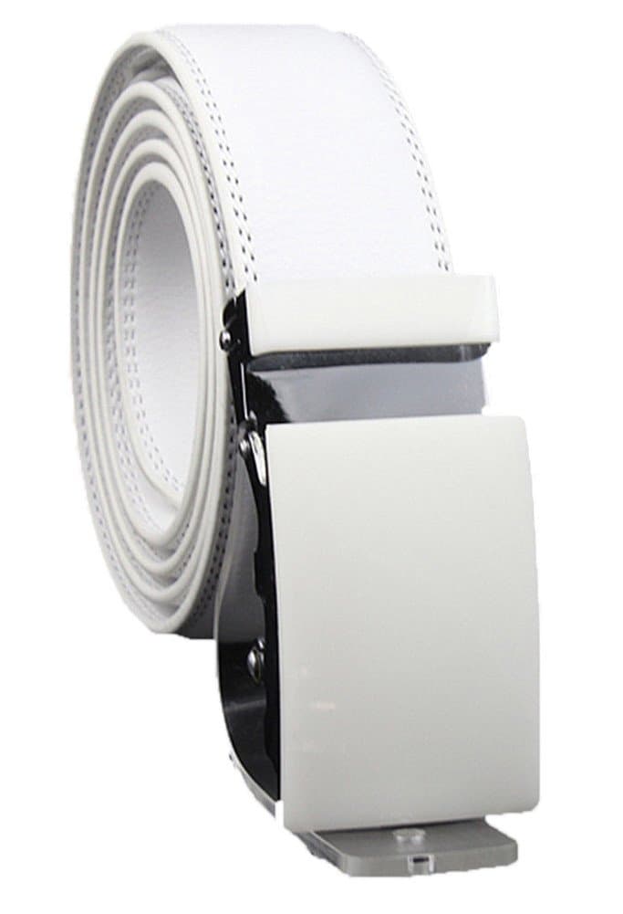 Xhtang Men's Solid Buckle with Automatic Ratchet Leather Belt 35mm Wide 1 3/8" (28, Waist:30-36)