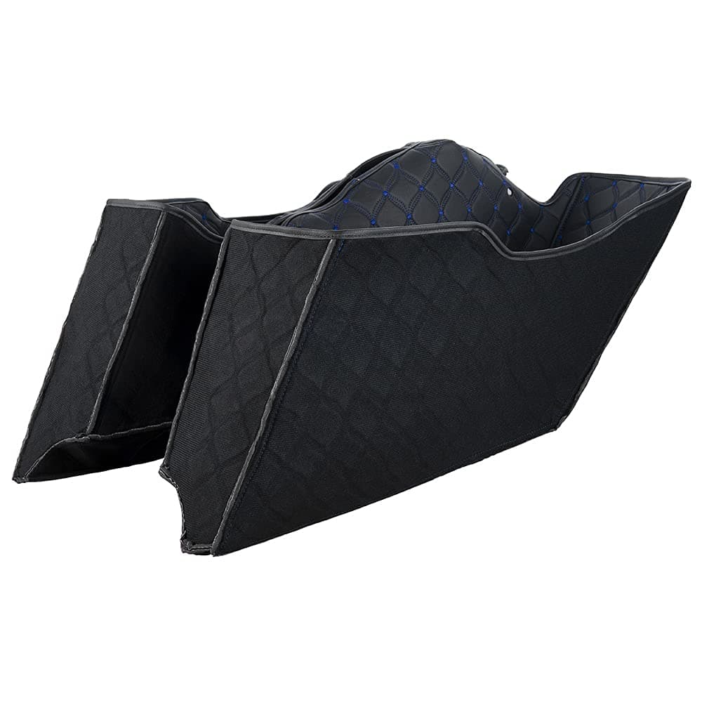 Advanblack Saddlebag Liners Carpet Insert Fits for 2014-2021 H-D Touring Road King Electra Road Street Glide Ultra Classic Hard Saddlebags (Blue, CVO Style/OEM Tapered Saddlebags)