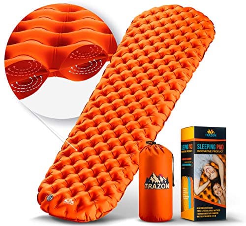 Sleeping Pad for Camping, Large Size 4''-Thick, Ultralight. Innovate Sleeping Mat, 2 Independent Air Cameras. Best Sleep Mattress for Backpacking, Camp, Hiking, Travel. Repair Kit Included