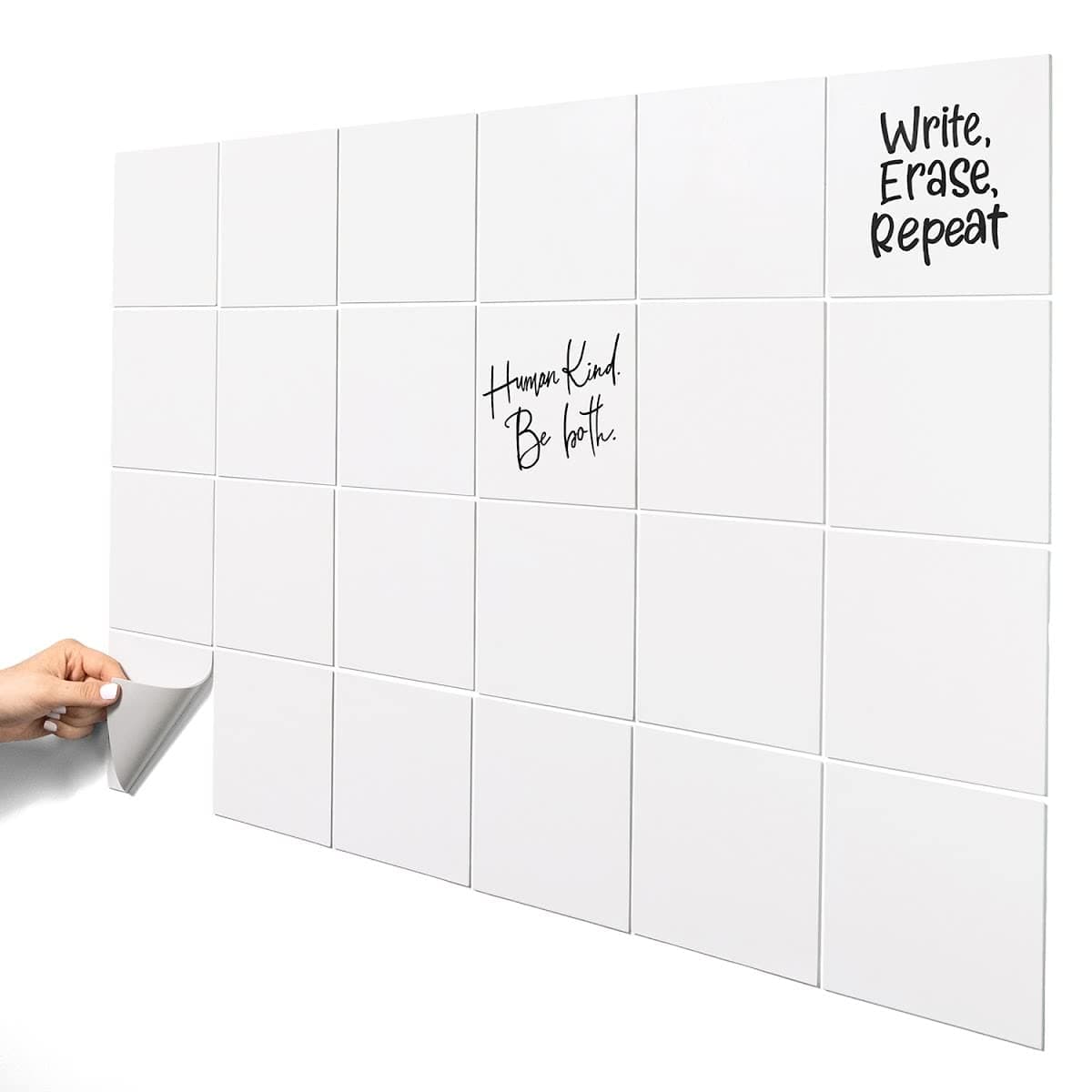 Dry Erase Reusable Sticky Notes | 5x5 24-Pack | 2-Year Re-Stickable & Erasable Post Notes | Smudge-Free Tackie Marker | Made in the USA by M.C. Squares