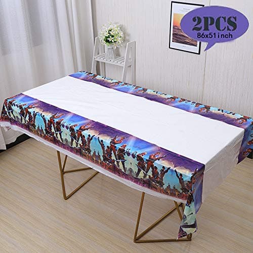 2 Pack Popular Game Video Plastic Tablecloth 86 x 51 inches Disposable Tablecover Video Game Birthday Party Supplies Decorations for Kid Boy Baby Shower Rectangle Tables
