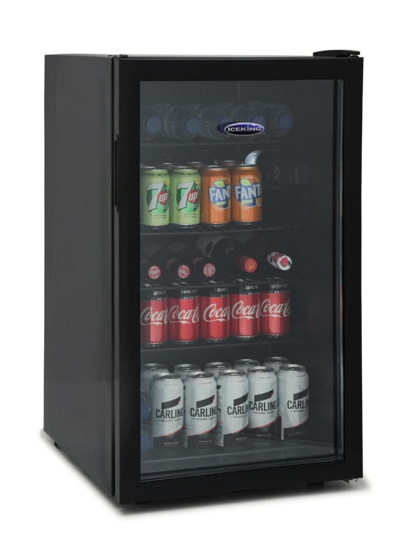 IceKing BC151K Under-Counter Drinks Fridge | Beer, Wine & Drinks Cabinet Fridge | Fast chilling, LED Light (Black) [Energy Class F]