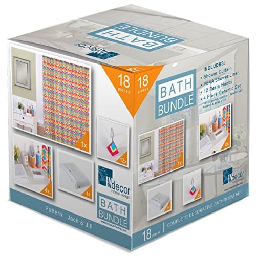 Indecor Home BB11-1169-PI 18pc Bath Bundle-Pink Jack & Jill