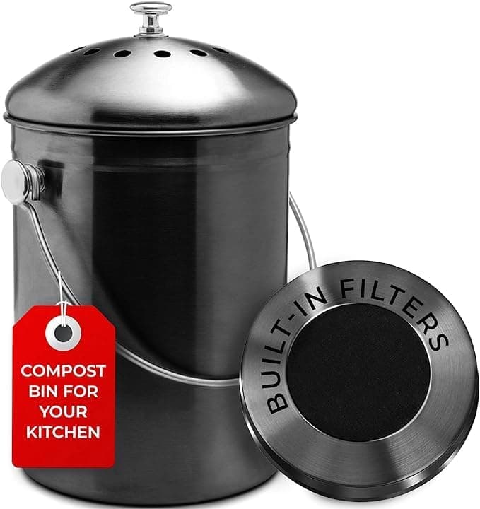 EPICA Compost Bin 1.3 Gallon-Includes Charcoal Filter