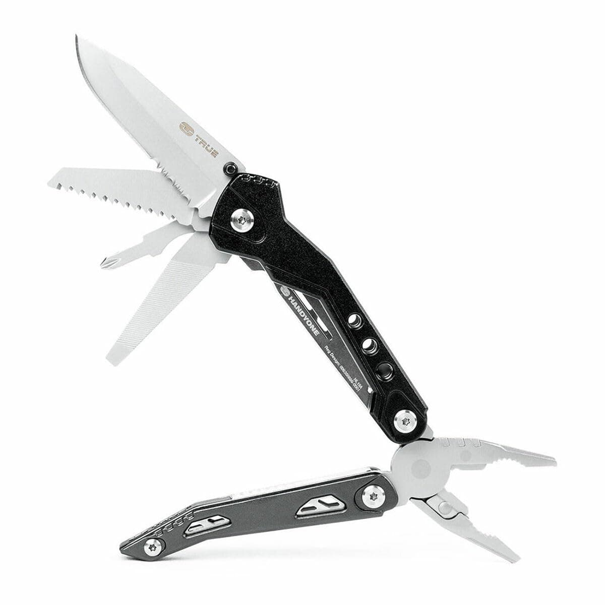 True Utility Handyone, 18-in-1 Multitool - Includes Bottle Opener, Large Flat Driver & Phillips Driver - For Outdoor Survival, Camping & DIY