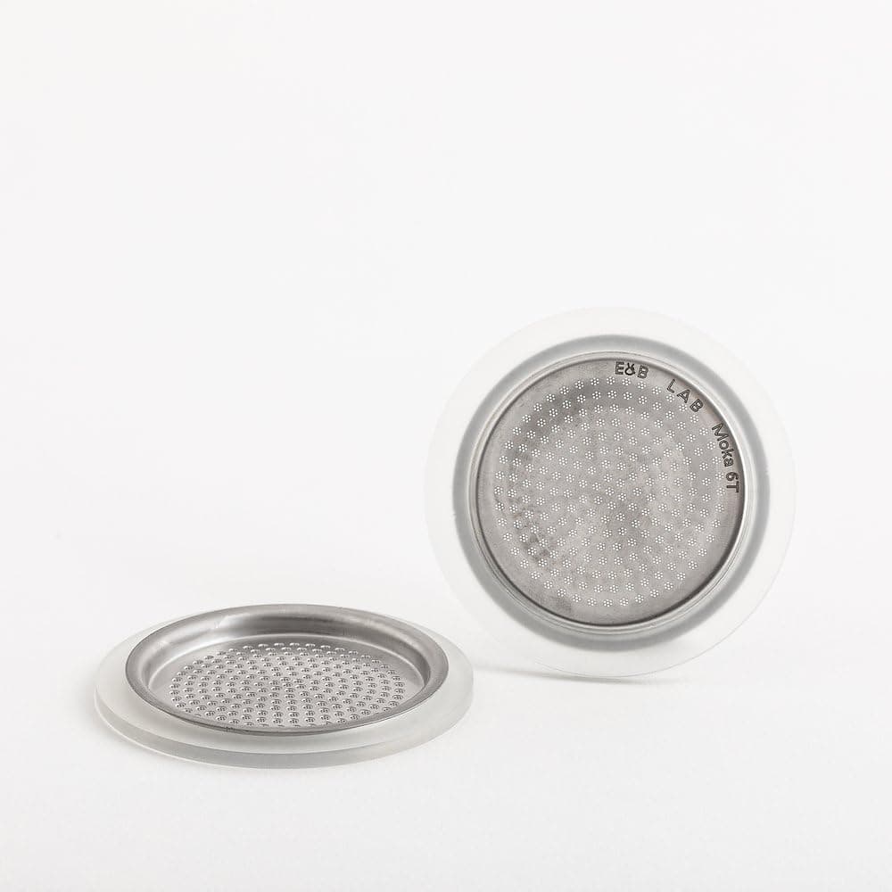 E&B Lab Competition Moka Filter (6 Cup) - Stainless Steel - 1 Count - Compatible with Moka Coffee Pot