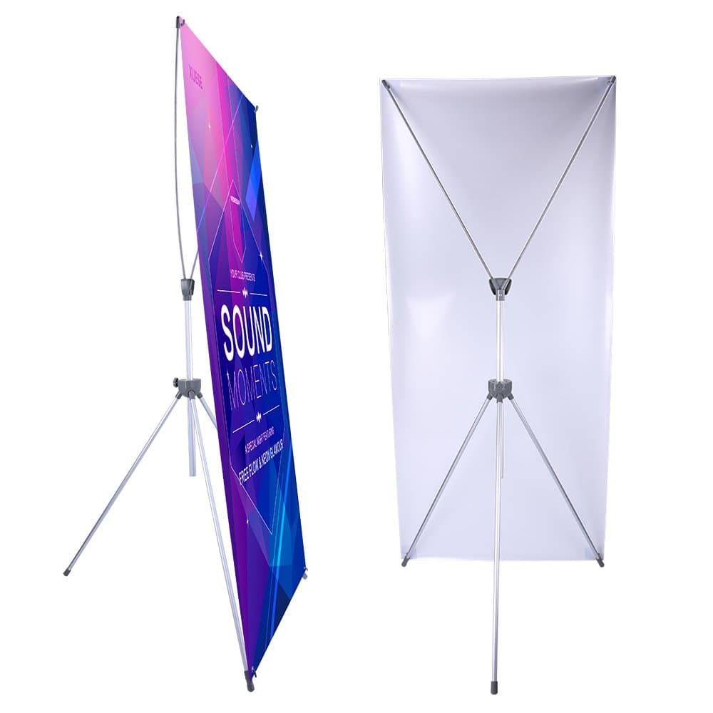 Adjustable X Banner Stand Fits Any Banner Size Width 23" to 32" and Height 63" to 78"
