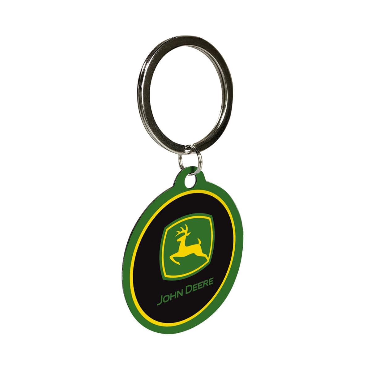 Retro keychain, Ø 4 cm, John Deere – Logo – Gift idea for tractor fans, made of metal, vintage design
