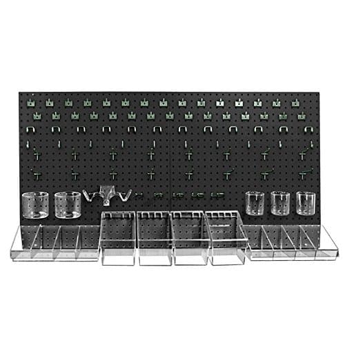 125 Piece Pegboard Organizer Kit in Black Including Display Panels