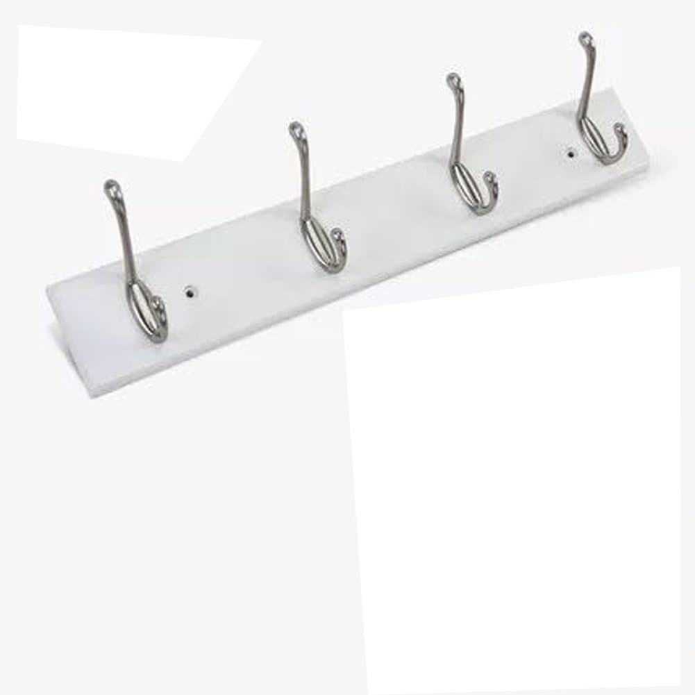 Cool Coat Rack Natural Bamboo Coat Rack Wall Mounted Heavy Duty Hanger Hook Rack for Home and Office (White) 4 Hooks