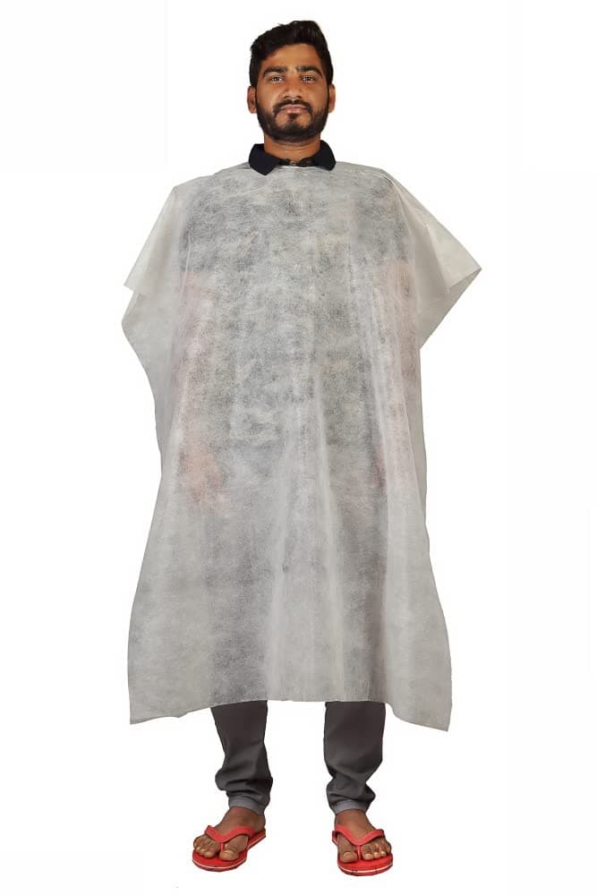 M's Solutions & Enterprises White Disposable Aprons Hair Cutting Sheets For Saloon, Hospital, Makeup Use Unisex (40 X 60 Inches)