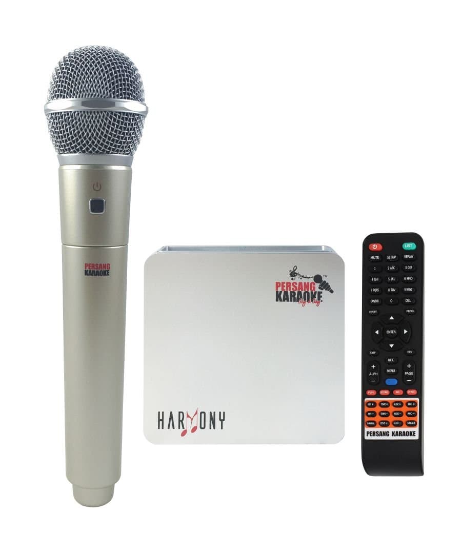 Harmony PK-8166 Portable Karaoke System with Wireless Mic, Silver