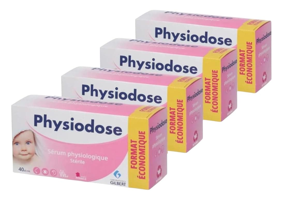 Saline Solution Baby – Pack of 4 Boxes with 40 Single-Dose Vials of 5 ml – Sterile Normal Saline for Baby Nasal Drops, Eyes and Wound Cleansing